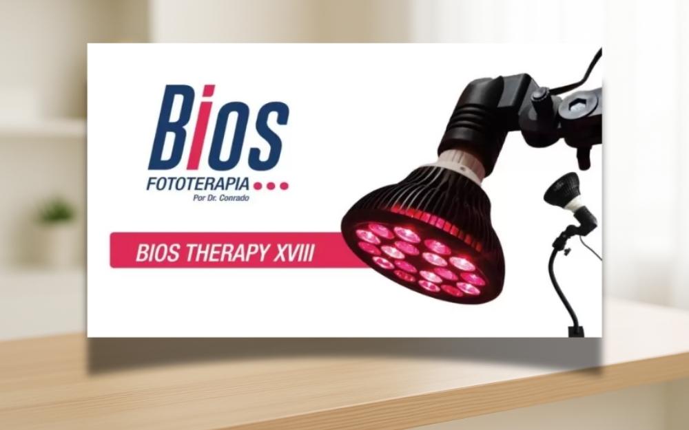 Equipamento BIOS Therapy XVIII com luzes vermelhas para sessões de fototerapia