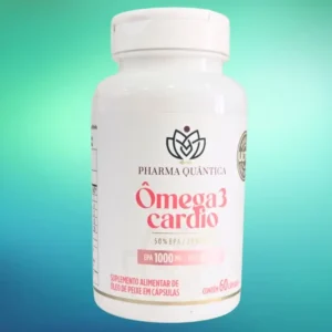 Frasco do suplemento Ômega 3 Cardio da Pharma Quântica